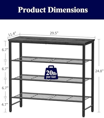 Kitsure Shoe Rack for Closet, Shoe Storage, 29.5" Wide - Image 2