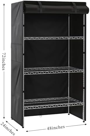 Wire Rack Shelf Cover, Heavy Duty Waterproof Dustproof Standing Shelf Units - Image 3