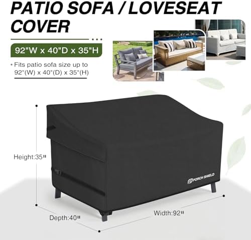 Porch Shield Waterproof Outdoor Sofa Cover 92W x 40D x 35H inch - Image 2
