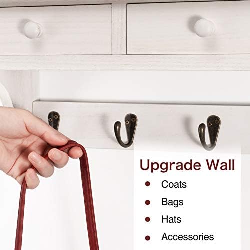 Emfogo Coat Hooks Wall Mounted, Rustic Wood Coat Rack Wall Mount Shelf - Image 5