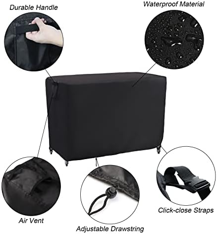 Kingling Outdoor Table Cover for Wicker Bar Cart 44''L x 19''W x 36''H - Image 3
