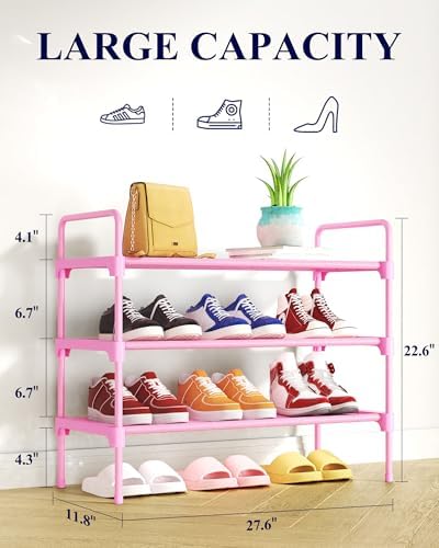 Kitsure Shoe Rack for Closet, Shoe Storage, 27.6" Wide - Image 2