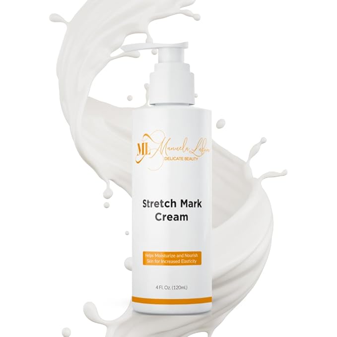 Stretch Mark Cream, Belly Butter & Scar Cream, Skin Care with Active Skin Repair, Stretch Mark Removal, For All Skin Types, 4 Oz - ML Delicate Beauty