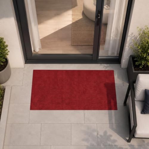 Ottomanson 2x4 Indoor Outdoor Door Mat – Non-Slip Waterproof Floor Mat by Ottomanson