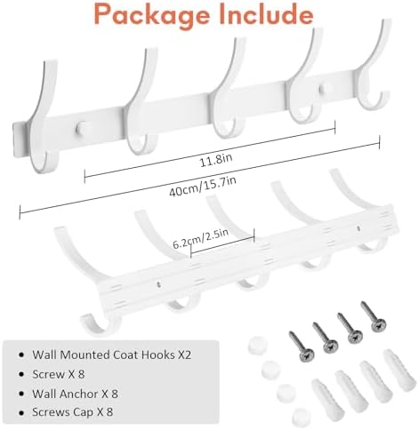 Optish Coat Rack Wall Mount, Coat Hook Wall Mount, Wall Hooks - Image 4