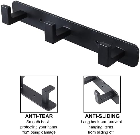 Coat Rack, Heavy Duty Stainless Steel 3 Tri Coat Hook Hanger, Wall Mounted Wall - Image 3