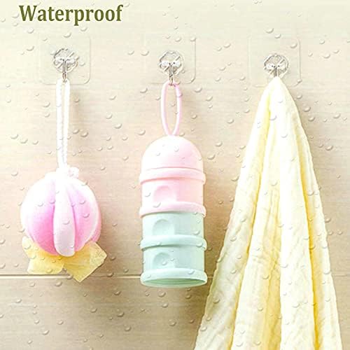 Jwxstore 12 Pack Adhesive Wall Hooks Clear 33LB Heavy Duty Sticky Hooks - Image 4