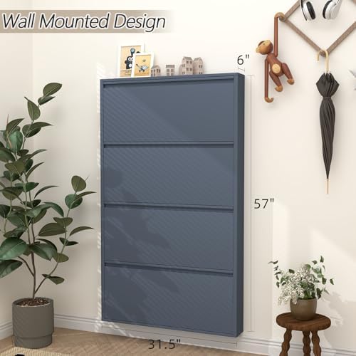 GREATMEET Slim Wall Mounted Metal Storage Cabinet - Image 2