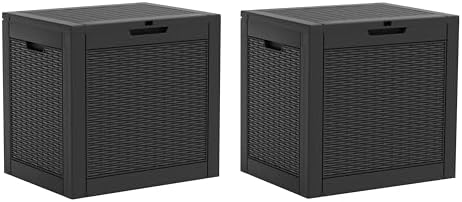 Outdoor Storage Box Waterproof, 32 Gallon Deck Box by WTFGO