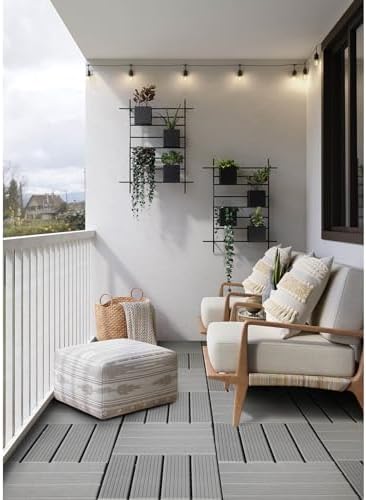FloorPops Straight Groove Interlocking Deck Tiles, Light Grey - Image 4