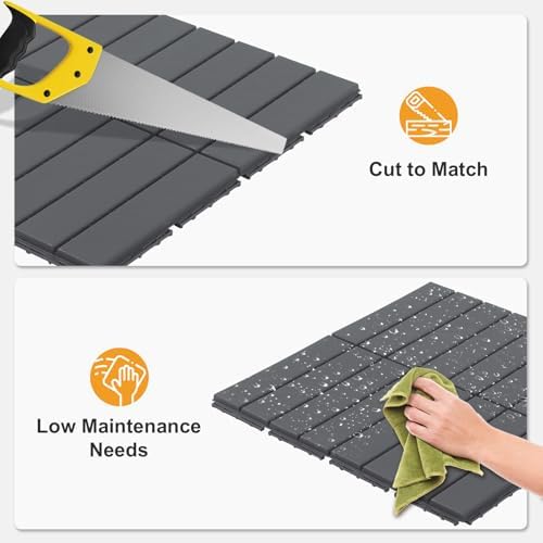 VINGLI Interlocking Deck Tiles, Anti-Slip Plastic Tiles - Image 5