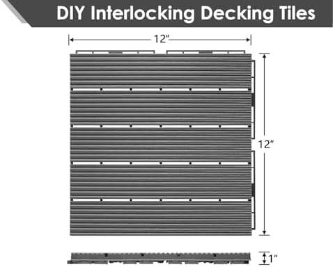 PrimeZone 108 PCS Plastic Interlocking Patio Deck Tiles Outdoor All Weather - Image 2