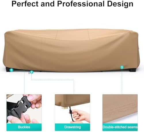 Waterproof Outdoor Patio Furniture Covers 74"L×47"W×28"H Brown - Image 5