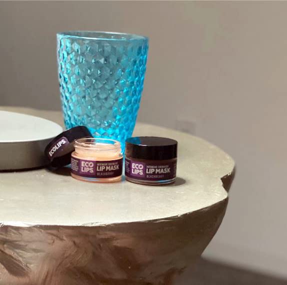 Eco Lips Vanilla Bean Lip Sugar Scrub & Blackberry Intensive Overnight Lip Repair Mask Duo - 100% Organic Lip Care Treatment - Gently Exfoliate, Polish, & Repair Dry, Flaky Lips, 100% Edible