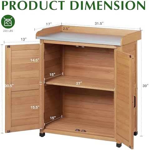 Outdoor Storage Cabinet & Potting Bench Table - Image 5