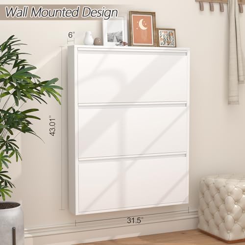 GREATMEET Slim Wall Mounted Metal Storage Cabinet - Image 2