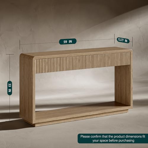Evermagin 59'' Oak Console Table - Image 2