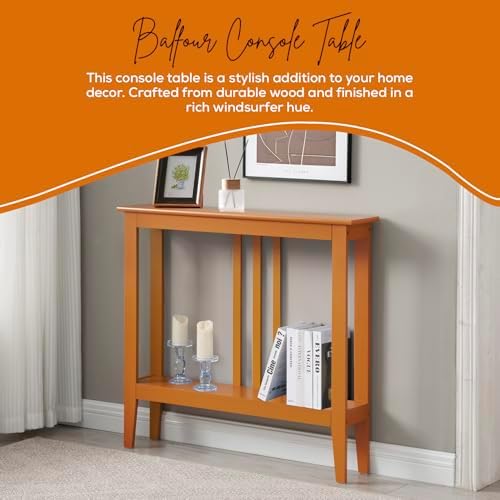 Kings Brand Narrow Console Table w/Storage Shelf - Image 4
