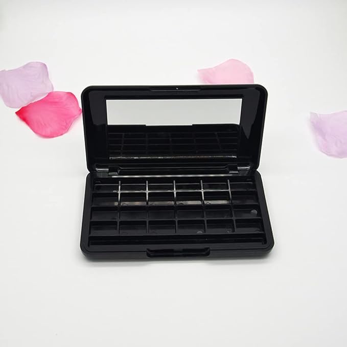 Empty Eyeshadow Palette Eyeshadow Makeup Palette Lipstick Container Makeup Empty Case for Blush Lipstick, 2Pcs 24 Grids