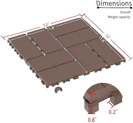 Deck Tiles for Outdoor, Plastic Outdoor Flooring Tiles, Kitchen Non Slip - Image 3