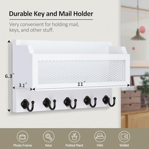 Nekon Mail and Key Holder for Wall Decorative, 11 Inch Mail Holder - Image 6