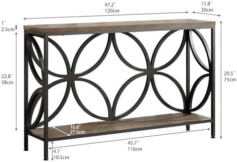 GiftGo Narrow Sofa Table 47.2 Inch, Industrial Sofa Table Behind Couch - Image 2
