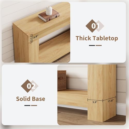GarveeHome 47" Farmhouse 2-Tier Console Table - Image 5