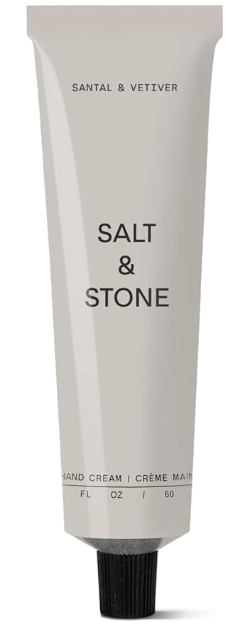 Salt & Stone Hand Cream for Women & Men | Santal & Vetiver | Hydrates, Nourishes & Softens Skin | Restores Dry Cracked Hands | Fast-Absorbing | Cruelty-Free & Vegan (2 fl oz)