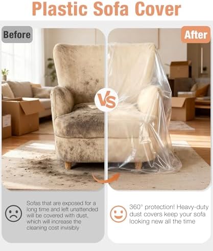 Extra Thick 4mil Plastic Chair Cover, 2 Pack - Image 2