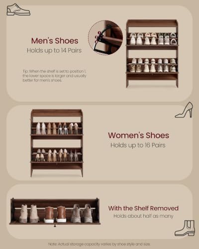 VASAGLE Narrow Shoe Storage Cabinet Organizer - Image 5
