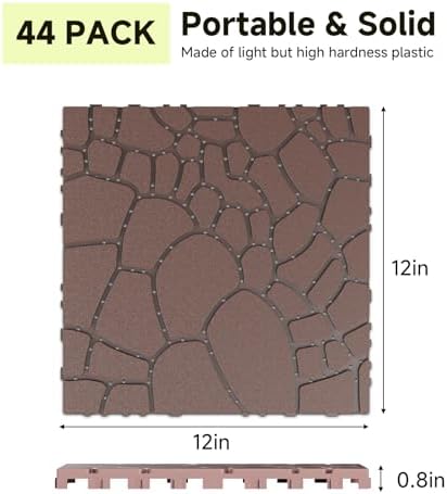 Rovibek 44 PCS Interlocking Deck Tiles, All Weather Patio Tiles - Image 2