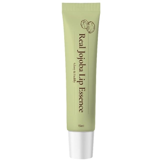 Real Jojoba Lip Essence Serum Moisturizing Formula - Natural Ingredients, Hydrating, Anti-Aging, Non-Sticky, 0.5 Fl oz Travel Size