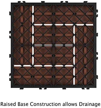 Pure Garden 50-LG1190 Patio and Deck Tiles – Interlocking Criss-Cross Pattern - Image 5