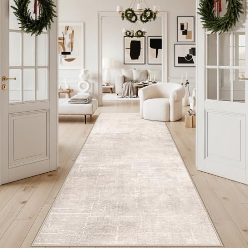 Hallway 4x10 Washable Runner Rug:Stain Resistant Abstract Rug - Image 5
