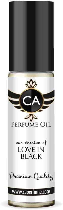 CA Perfume Impression of Love In Black For Women Replica Fragrance Body Oil Dupes Alcohol-Free Essential Aromatherapy Sample Travel Size Concentrated Long Lasting Attar Roll-On 0.3 Fl Oz/10ml