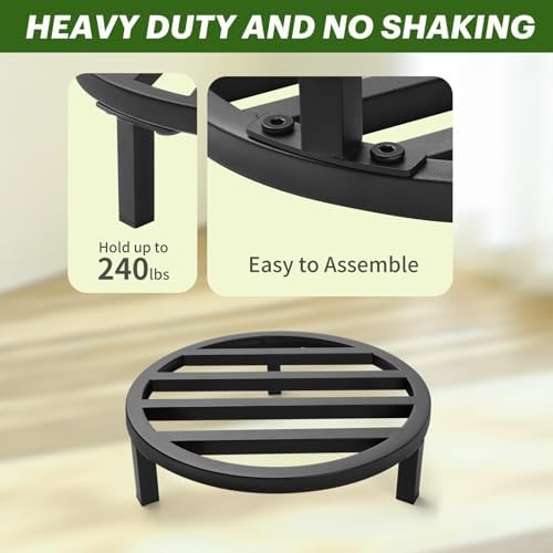 Large Plant Stand, 3 Pack 12 Inch Metal Pot Risers - Image 4