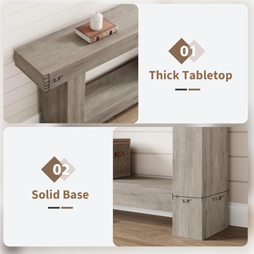 GarveeHome 63" Farmhouse 2-Tier Console Table - Image 5