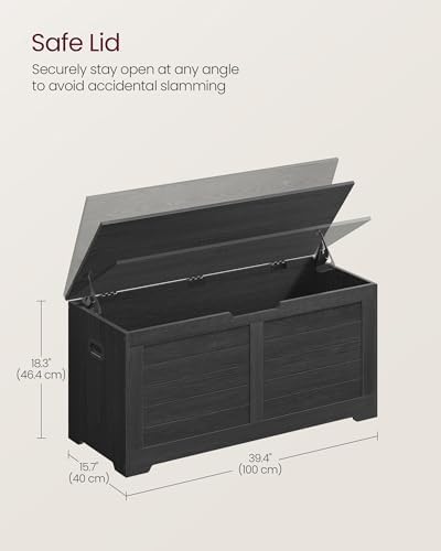 VASAGLE Storage Chest, 39.4 Inches Width Bench - Image 3