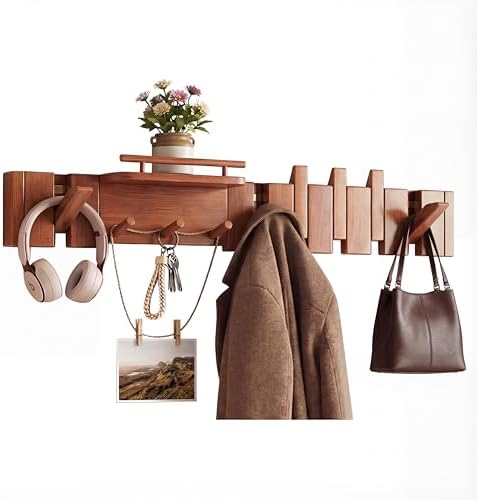 Mid Century Modern Wood Coat Rack Wall Mount by Unknown