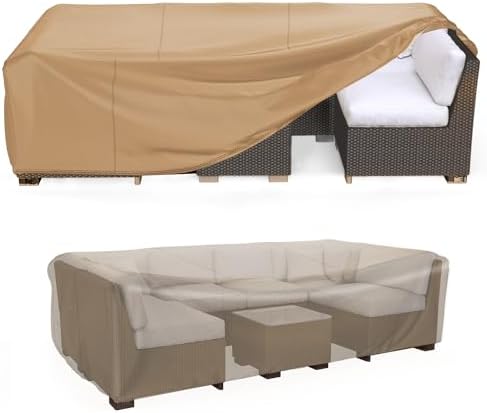 Mrrihand Outdoor Patio Furniture Covers Waterproof 74"Lx47"Wx28"H Brown by Mrrihand