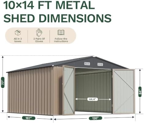 Patiowell 10x14 FT Outdoor Storage Shed - Image 2