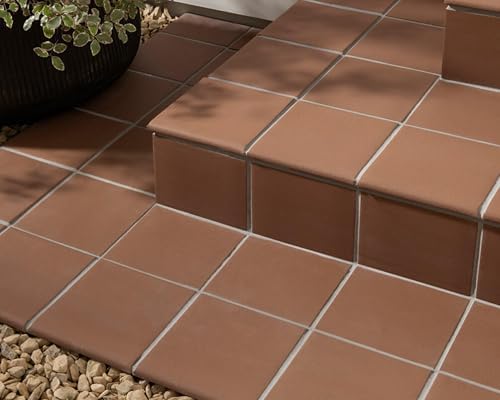 Tenedos 6x6 Colonial Red Smooth Quarry Bullnose Tile - Image 3