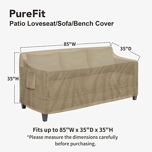 PureFit Outdoor Couch Cover Waterproof Patio Sofa Furniture Covers 3-Seater - Image 2
