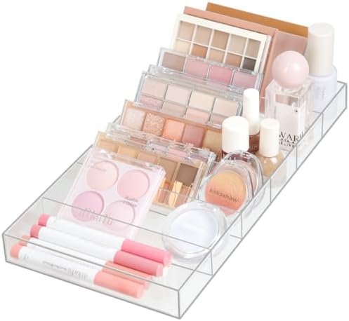 ZEXALOR Clear Drawer Organizer, 6 Sections Eyeglass Sunglasses Organizer Holder - Image 3
