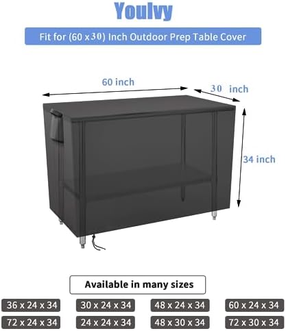 Outdoor Prep Table Cover for Metal BBQ Cart Table - Image 3