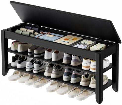 Homleke 39.4" Wide Solid Wood Shoe Rack Bench by Homleke