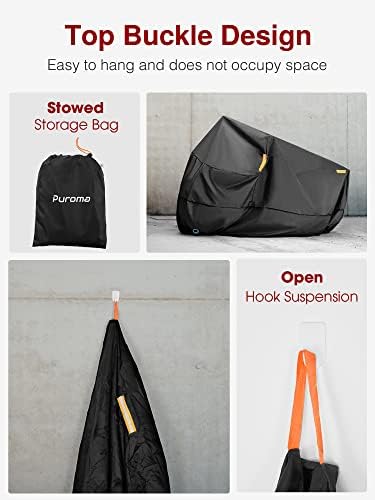 Puroma Motorcycle Cover Heavy Duty Scooter Cover Waterproof Outdoor All Season - Image 7