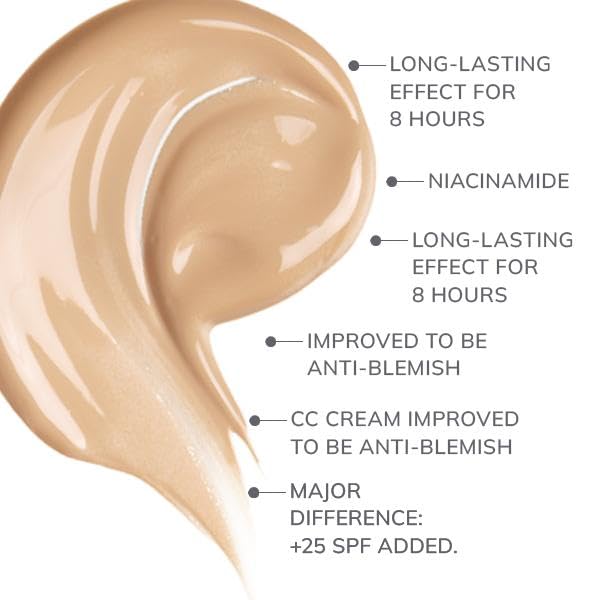 FARMASi CC Color Control Cream, Natural and Flawless Finish, Enriched Formula with Multimineral & Spf 25+, All-Day Hold, All Skin Types, 1 fl. oz, 01 Light