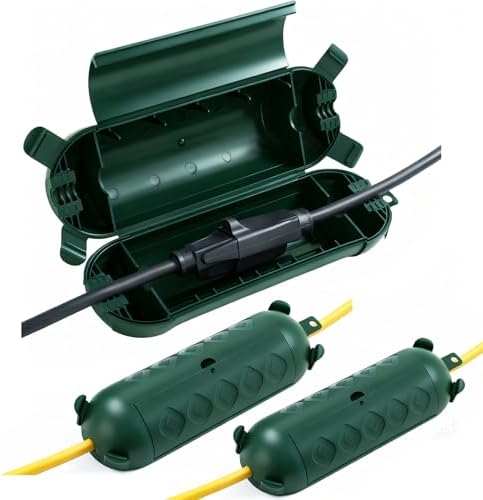 3 Pack Green Outdoor Extension Cord Cover IP44 Waterproof Box by HONDERSON