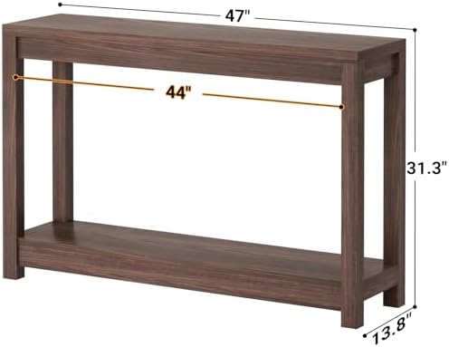 Besiost 47" Farmhouse Wood Entryway Table Narrow Console Table - Image 3